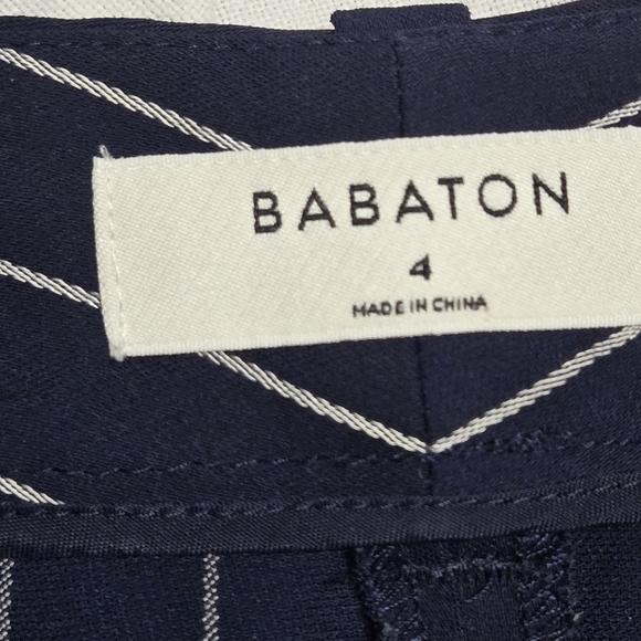 Aritzia Babaton Modesto Navy Pinstripe Ankle Trousers Pants Women Size  US 4 - Picture 12 of 12
